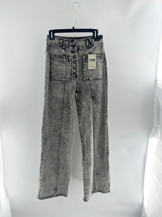 Ulla Johnson acid wash straight jeans, 4