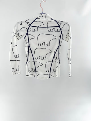 perfect moment kids polar bear base layer quarter-zip in a technical stretch fabric, 6Y