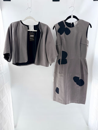 Lanvin Grey Shine Cropped Jacket w/ matching vest, Top M / Bottom M