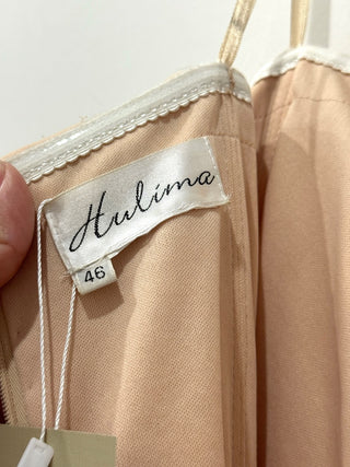 Hulima Beaded Strapless Sweetheart Mermaid Maxi Dress Formal Gown Nude Womens 46