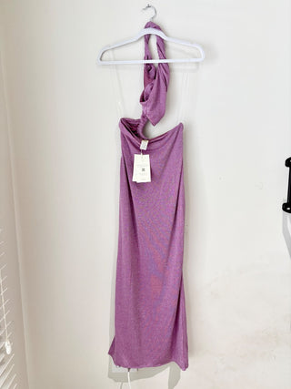 NWT BaoBab Luada Twisted One-Shoulder Maxi Dress Lirio Purple Women's Size Small