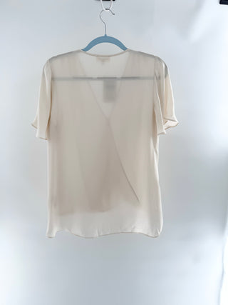 L'agence silk faux wrap top semi sheer, S