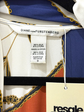 Diane von Furstenberg Patterned Belted Faux Wrap Maxi Dress Multi Women's Size 0