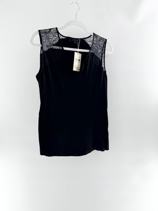 All Saints rayon top with lace inserts, US 6