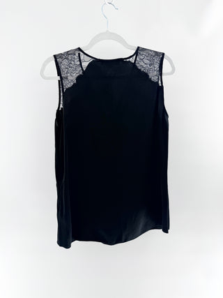 All Saints rayon top with lace inserts, US 6