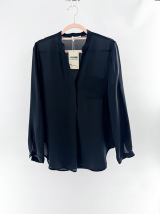 Vince long sleeve button down silk blouse, 4