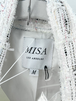 MISA 3 piece tweed set blazer crop top and shorts, M