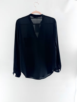 Vince long sleeve button down silk blouse, 4