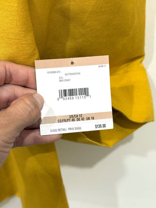 NWT Kasper Linen Blend Open Front Topper Cuff Sleeve Oversized Blazer Womens 12