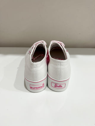 NWT Superga 2790 Barbie Classic Canvas Platform Sneakers White/Pink Women's 6.5