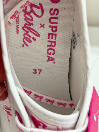 NWT Superga 2790 Barbie Classic Canvas Platform Sneakers White/Pink Women's 6.5