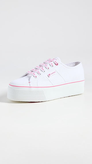 NWT Superga 2790 Barbie Classic Canvas Platform Sneakers White/Pink Women's 6.5