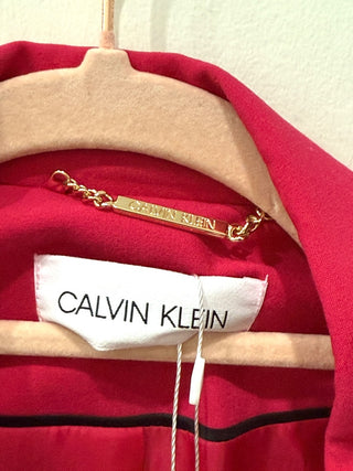 NWT Calvin Klein Peak Lapel Open Front Blazer Officewear Pink Women's Size 14