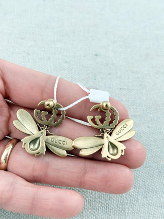 Gucci bee earrings with Pearl accents and GG logo