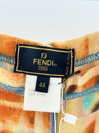Fendi tie dye front zipper pants, 44 IT / US 6