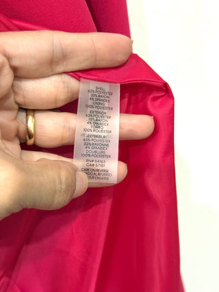 NWT Calvin Klein Peak Lapel Open Front Blazer Officewear Pink Women's Size 14