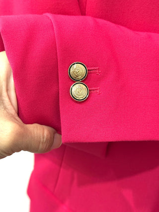 NWT Calvin Klein Peak Lapel Open Front Blazer Officewear Pink Women's Size 14