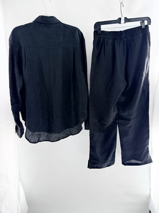 Anine Bing linen set button down and pants, XS oversized