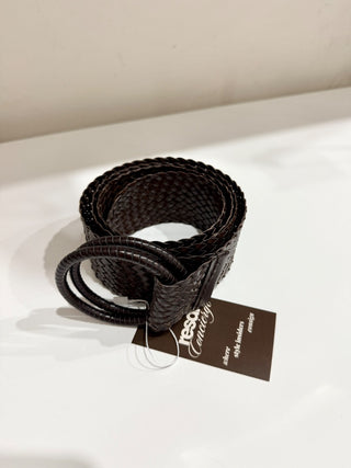 n.a. braided wide belt faux leather, one size