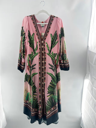 Farm Rio Long tropical print dress, L
