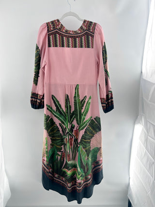 Farm Rio Long tropical print dress, L
