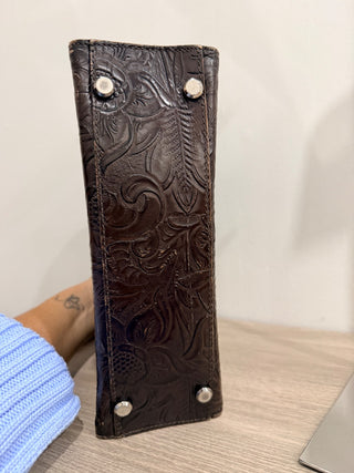 Donald J. Pliner textured leather top handle bag collector piece - autographed