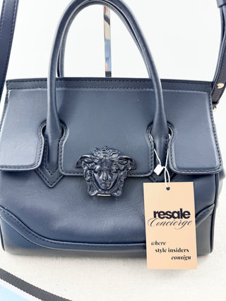 Versace leather medium size medusa bag with 2 straps