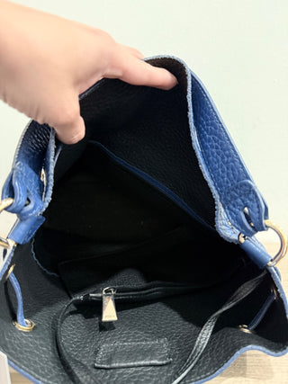 Furla leather two tone bucket bag