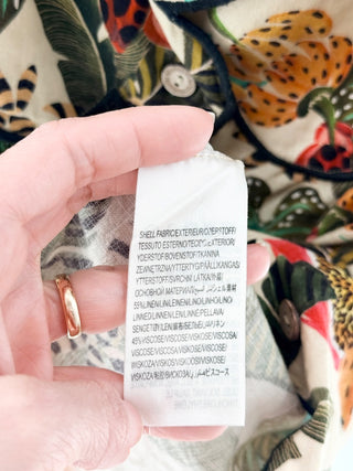 FARM Rio x Anthropologie Square-Neck Scallop-Trim Mini Dress Multi Women's M