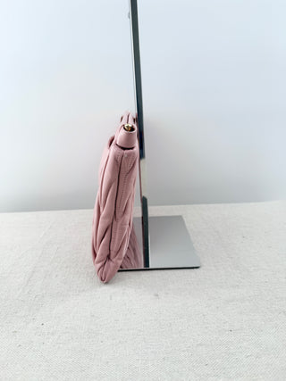 Miu Mu matelasse large clutch leather bag