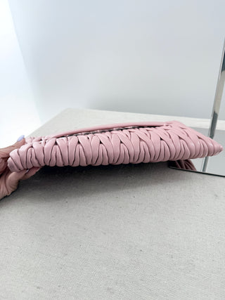 Miu Mu matelasse large clutch leather bag
