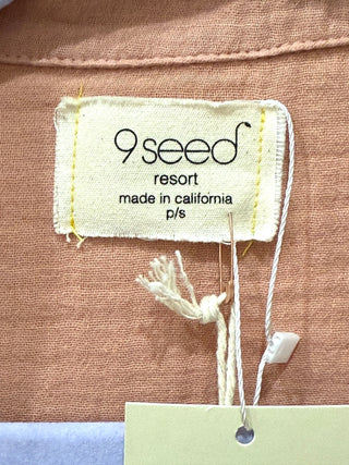 9seed gauze Henley button top, S