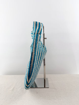 Melie Bianco raffia striped shoulder bag medium