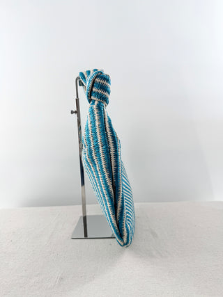 Melie Bianco raffia striped shoulder bag medium