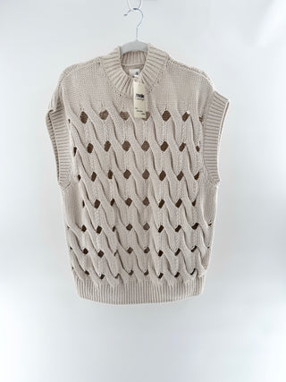 Anine Bing cotton blend sweater vest, XS oversized