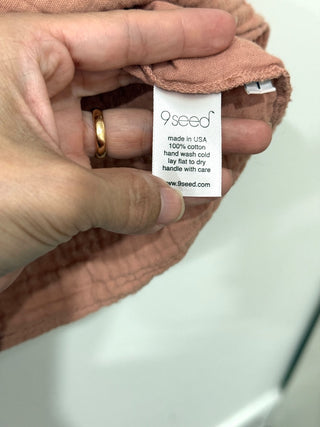 9seed gauze Henley button top, S