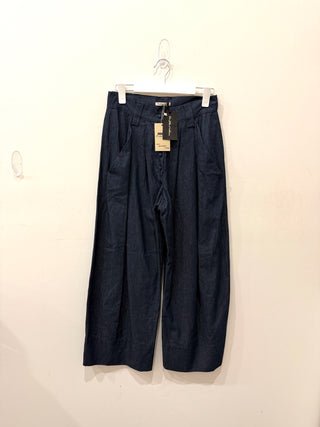 NWT Les Filles D'ailleurs High Rise Wide Leg Palazoo Jeans Dark Blue Women's S