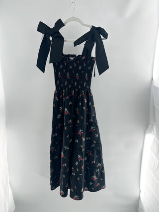 Hill House Smocked maxi dress with floral print, S