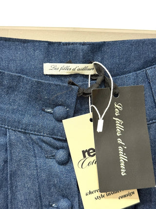 NWT Les Filles D'ailleurs High Rise Wide Leg Palazoo Jeans Dark Blue Women's S