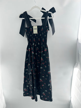 Hill House Smocked maxi dress with floral print, S