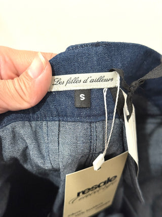 NWT Les Filles D'ailleurs High Rise Wide Leg Palazoo Jeans Dark Blue Women's S