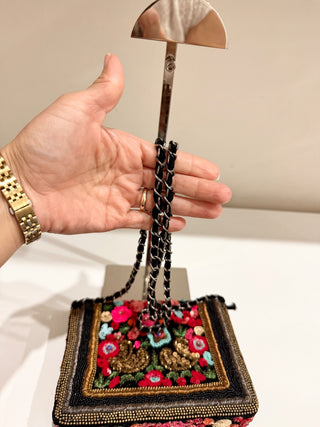 Zara sequin embellished fabric bag