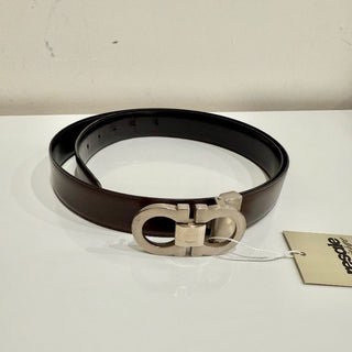 Ferragamo Leather Gancini Buckle Adjustable Belt Black Men Size 95/38 / M