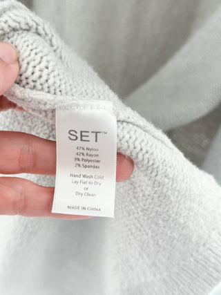 Set open long knit cardigan, L/XL