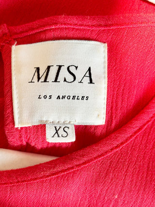 Misa red boho fringe set: skirt and top, XS