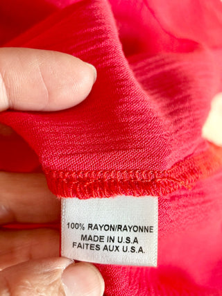 Misa red boho fringe set: skirt and top, XS