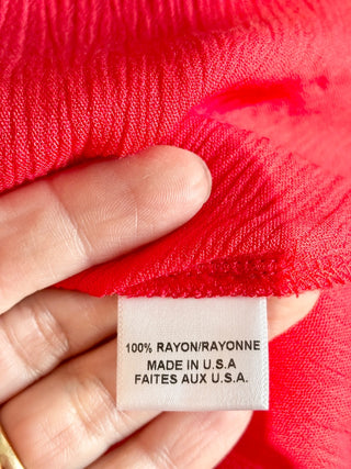 Misa red boho fringe set: skirt and top, XS