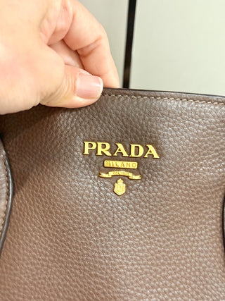 Prada large shopper leather bag with strap