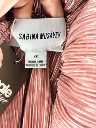 Sabina musayev Pleated metallic crop top & pants set, XS