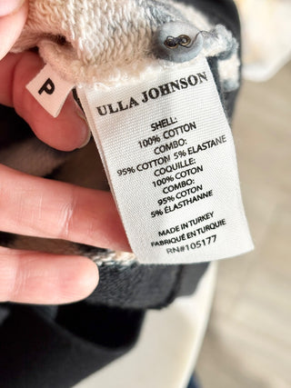 Ulla Johnson Tie-Dye Print Puff Sleeve V-Neck Sweatshirt Blue/Yellow Women's S